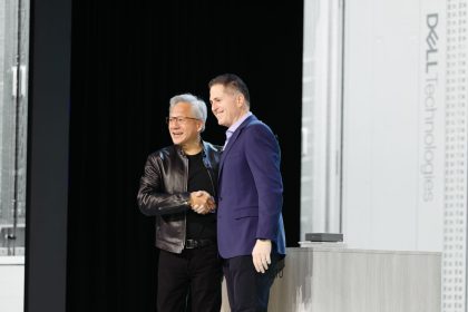 Huang joined Dell CEO Michael Dell on stage Monday to unveil the latest updates to the Dell AI Factory with NVIDIA — delivering a full-stack platform for autonomous agents, from deskside workstations to data center racks. - Photo: NVIDIA