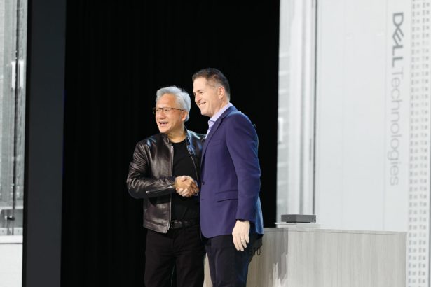 Huang joined Dell CEO Michael Dell on stage Monday to unveil the latest updates to the Dell AI Factory with NVIDIA — delivering a full-stack platform for autonomous agents, from deskside workstations to data center racks. - Photo: NVIDIA
