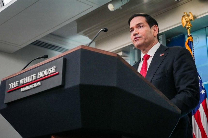 Terrorist Designation of Comando Vermelho and Primeiro Comando da Capital - Secretary Marco Rubio hosts a press briefing at the White House in Washington, D.C., May , 2026. (Official State Department photo by Freddie Everett)