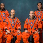 The Artemis III crew poses for an official portrait (from left: Andre Douglas, Luca Parmitano, Randy Bresnik, Frank Rubio). Credit: NASA/Bill Stafford